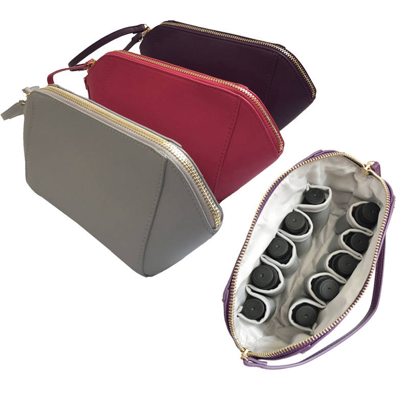 Elegant PU leather 5ml 10ml 15ml essential oil case
