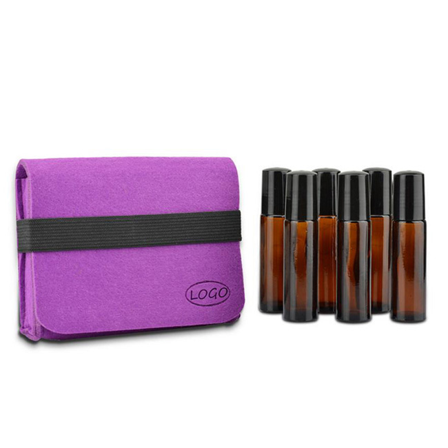 6 Roller Bottles 10ml Felt Bag